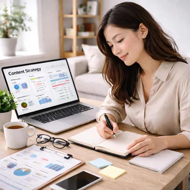 Poste de travail d'un professionnel du marketing digital