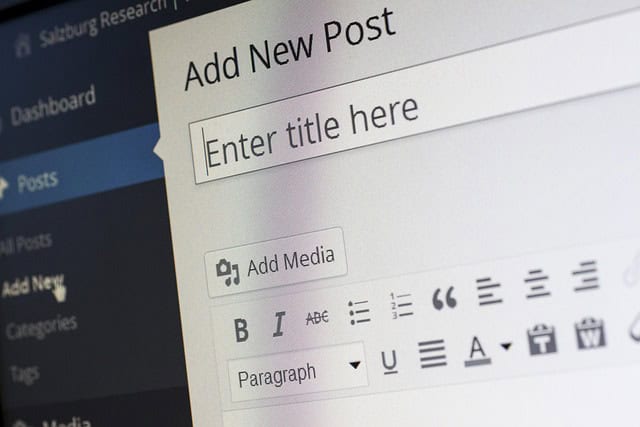 Interface de création d'un nouveau post sur WordPress pour Cours NDRC.