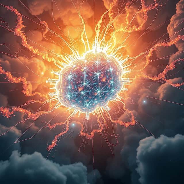 Réseau de neurones artificiels représenté en lumière