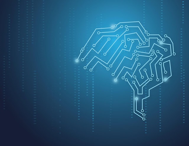 Cerveau numérique illustré avec circuits électroniques pour formation NDRC.
